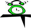 Simple Green Alarm Clock Clip Art